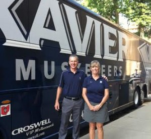 Here we are in front of the Xavier team bus before a road trip